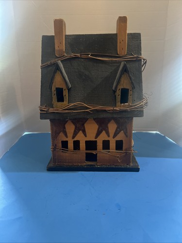 Primitive wooden saltbox - wooden,